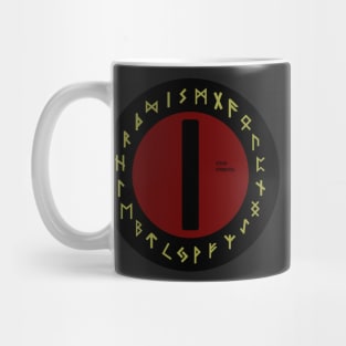 Red Isa Elder Futhark Rune Symbol Mug